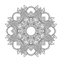 Dreamy Petal Mandala for Coloring Book Page