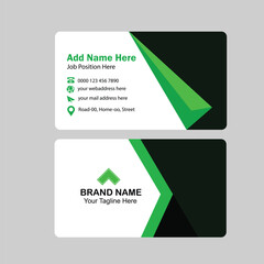 Modern Business Card Design, Black and Green Business Card Template