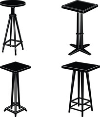 Bar Height Table silhouette vector