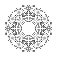 Vintage Spiral Mandala for Coloring Book Page