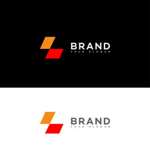 Modern Abstract L Letter Logo Design with Red and Orange