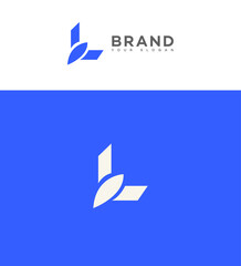 Modern Abstract Blue Letter L Logo Brand Identity Design
