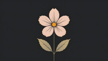 Obraz premium flower on black background