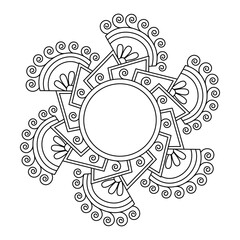 Cosmic Energy Mandala for Coloring Book Page