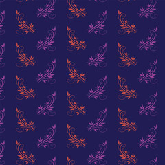 Elegant seamless floral pattern on a blue background design.