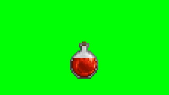 Red magic potions, pixel art animation