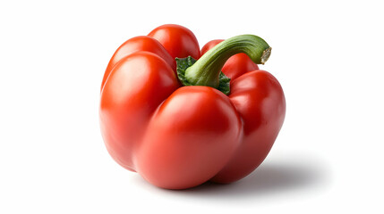Ripe Red Bell Pepper Isolated on White