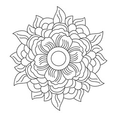 Abstract Zen Mandala Pattern Coloring Book Page