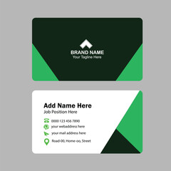 Modern Business Card Design, Black and Green Business Card Template