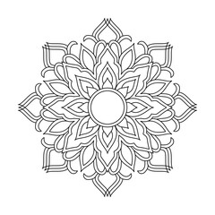 Serene Doodle Mandala for Coloring Book Page