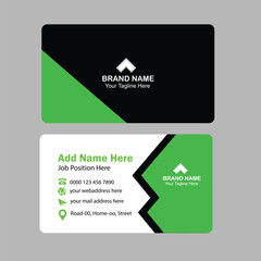 Modern Business Card Design, Black and Green Business Card Template