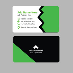 Modern Business Card Design, Black and Green Business Card Template
