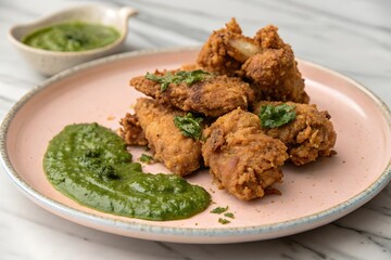 Vegan Fried Chicken with Green Sauce &ndash; Mushroom-Based