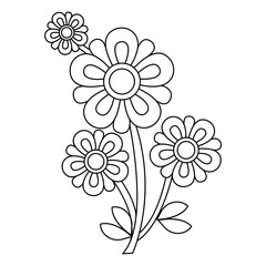 Elegant Bloom Mandala for Coloring Book Page