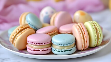 Pastel Macarons, Easter Sweets, Dessert - Pastel colors