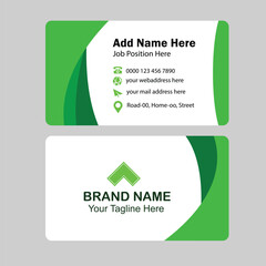 Creative modern abstract green business card design template. corporate company visiting card template