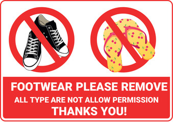 Please Do not wearing any type of shoes here