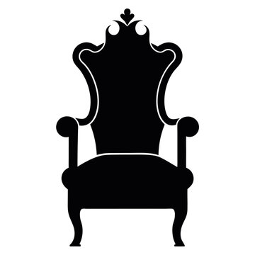 recommend clip art: Black silhouette of a royal throne chair 