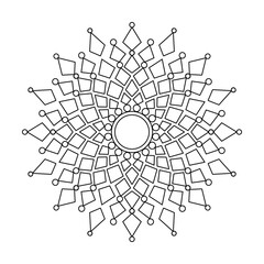 Sacred Bohemian Mandala Coloring Book Page