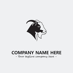 Head of goat illustration black and white for logo company vector image
