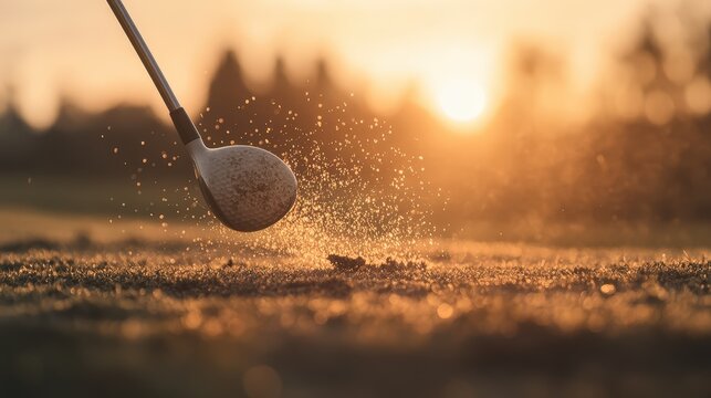 Golf swing action golf course photography natural lighting low angle dynamic movement