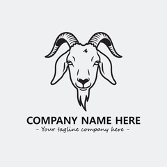 Head of goat illustration black and white for logo company vector image

