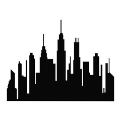Urban city skyline silhouette  white  background