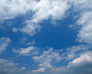 Blue sky and white clouds, clear weather