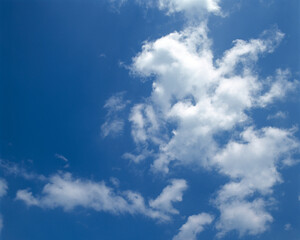 Blue sky and white clouds, clear weather