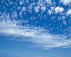 Blue sky and white clouds, clear weather