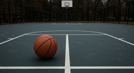 Fototapeta premium Empty outdoor basketball court