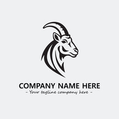 Head of goat illustration black and white for logo company vector image

