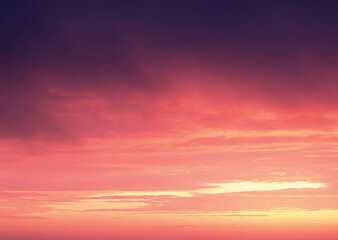 The sky at sunset, vibrant colors