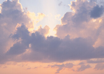 Clouds at sunset, warm and soft