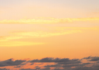 The sky at dusk, colorful clouds