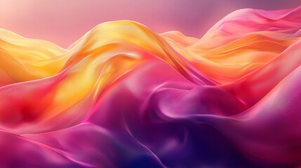 Obraz premium Colorful fabric waves landscape