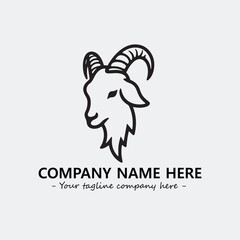 Head of goat illustration black and white for logo company vector image
