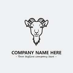 Head of goat illustration black and white for logo company vector image
