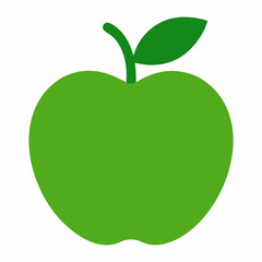 Green Apple with White Background
