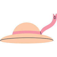 Flat Style Vector Illustration of a Beach Hat
