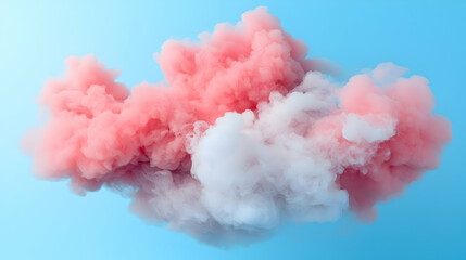 Soft Pink and White Smoke Clouds on Blue Background