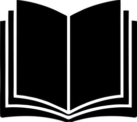 Open Book Icon Silhouette, Perfect for Educational Resources