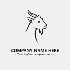 Head of goat illustration black and white for logo company vector image
