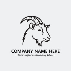 Head of goat illustration black and white for logo company vector image
