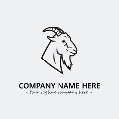 Head of goat illustration black and white for logo company vector image

