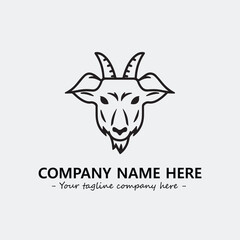 Head of goat illustration black and white for logo company vector image
