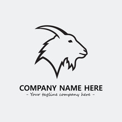 Head of goat illustration black and white for logo company vector image
