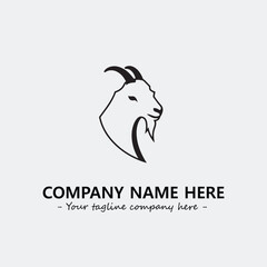 Head of goat illustration black and white for logo company vector image
