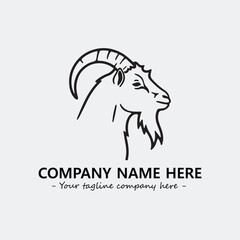 Head of goat illustration black and white for logo company vector image
