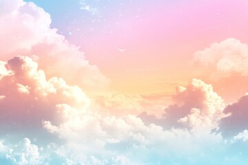 Colorful pastel sky background clouds soft atmosphere.